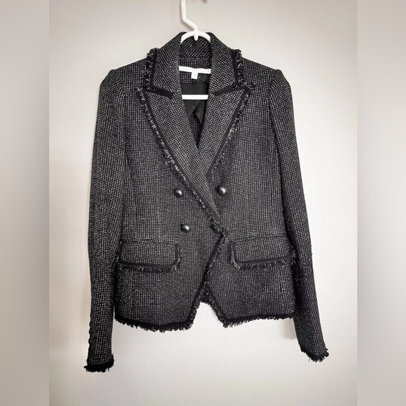 Veronica Beard Frisco Tweed Dickey Blazer Jacket Black Metallic Women Size 0 - Picture 5 of 10